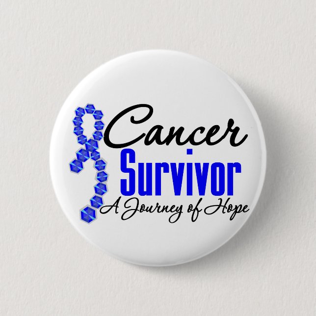 Colon Cancer Survivor Awareness Journey Ribbon Button (Vorderseite)