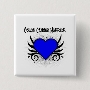 Colon Cancer Warrior Herz Button