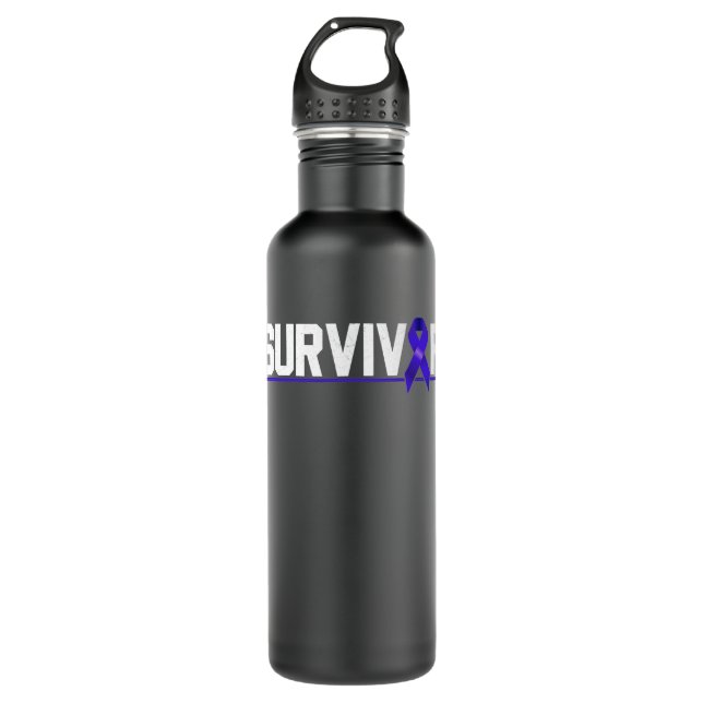 Colon Cancour Survivor Awareness Colonoscopy Blue Edelstahlflasche (Vorderseite)