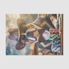 Colonel Bluff a Lot, Bulldog, der Poker spielt Seidenpapier