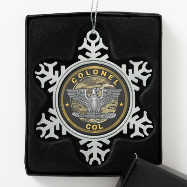 Colonel  schneeflocken Zinn-Ornament (Box)