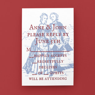 Colonial American Couple RSVP Karte