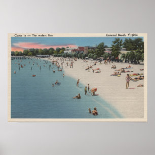 Colonial Beach, VA - Sonnenbaden & Schwimmen Poster