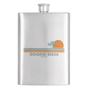 Colonial Beach Virginia Sun Palm Trees Flachmann