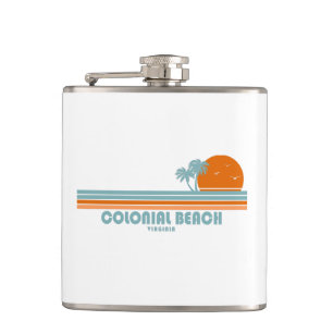 Colonial Beach Virginia Sun Palm Trees Flachmann