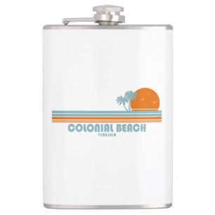 Colonial Beach Virginia Sun Palm Trees Flachmann