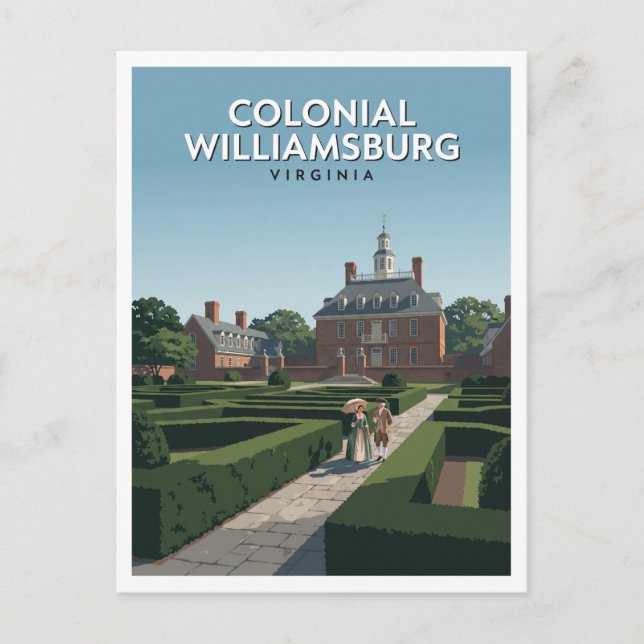 Colonial Williamsburg Virginia Postkarte (Vorderseite)