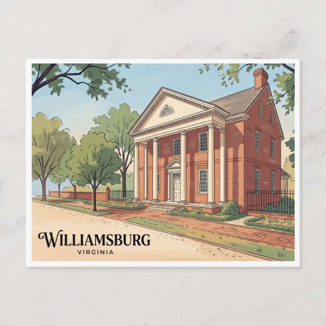Colonial Williamsburg Virginia Postkarte (Vorderseite)