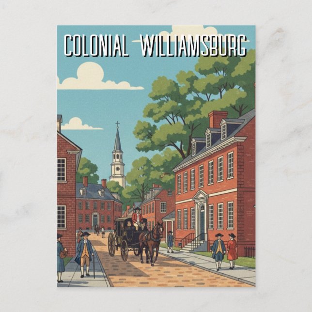 Colonial Williamsburg Virginia Travel Postkarte (Vorderseite)
