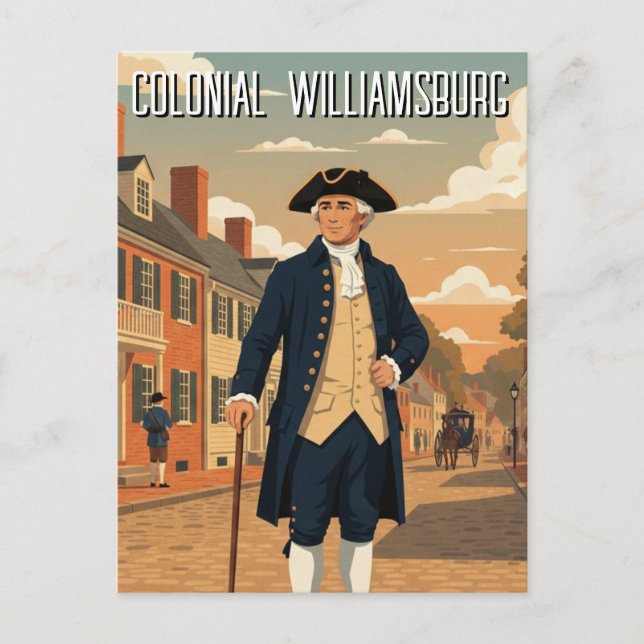 Colonial Williamsburg Virginia Travel Postkarte (Vorderseite)