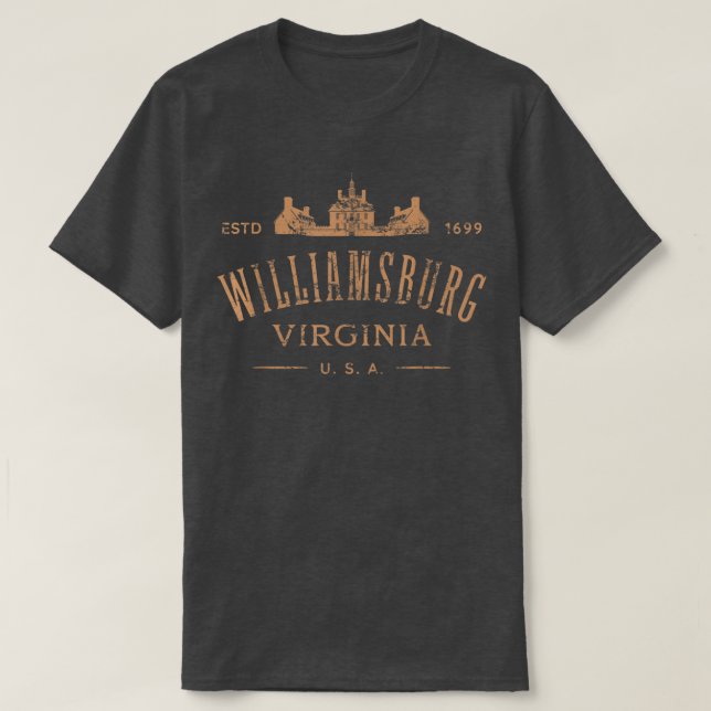 Colonial Williamsburg Virginia Vintag beunruhigt T-Shirt (Design vorne)