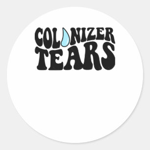 Colonizer reißt Blasen-Schriftart-Aufkleber und Me Runder Aufkleber
