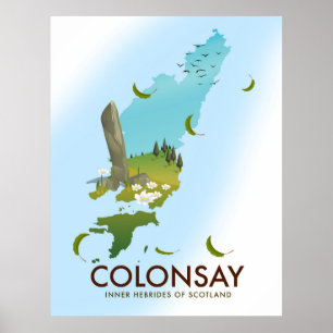 Colonsay Innere Hebriden Schottlands Reiseplakat Poster