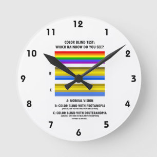 Color Blind Test Which Rainbow Do You See? Runde Wanduhr