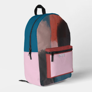 Color block Abstract Colorful Back to School Bedruckter Rucksack