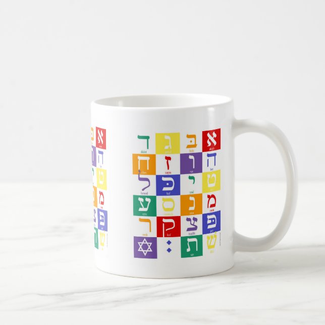 Color Block Aleph Bet Tasse (Rechts)