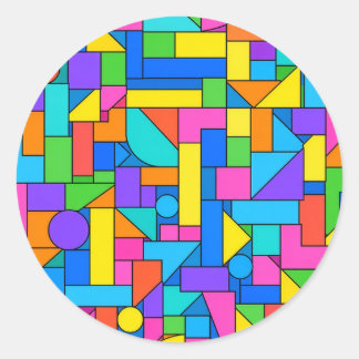 Color Block Disorder Runder Aufkleber