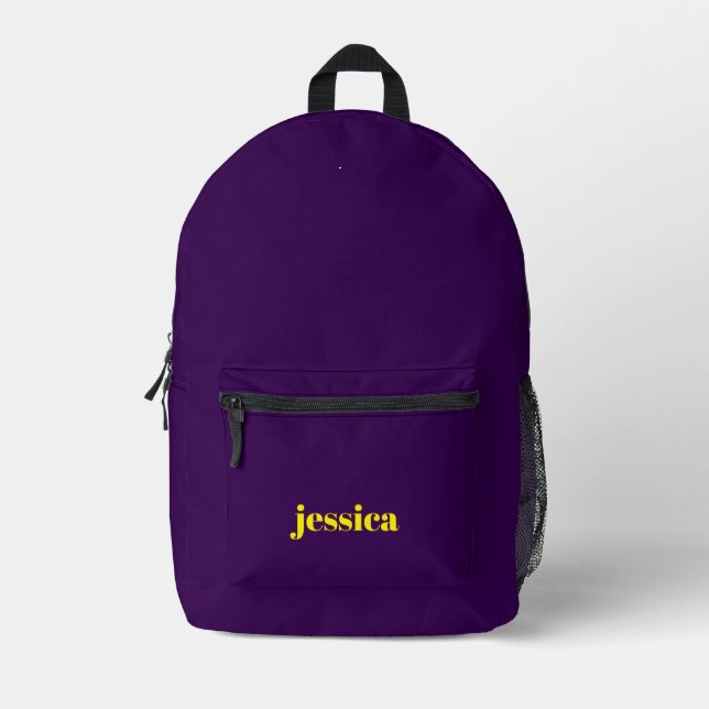 Color block minimalist custom name  bedruckter rucksack (Vorderseite)