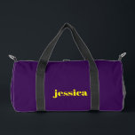 Color block minimalist custom name  duffle bag<br><div class="desc">Add your name on this minimalist color block design on purple background.</div>