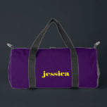Color block minimalist custom name  duffle bag<br><div class="desc">Add your name on this minimalist color block design on purple background.</div>
