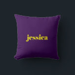 Color block minimalist custom name  kissen<br><div class="desc">Add your name on this minimalist color block design on purple background.</div>
