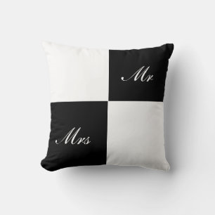 Color Block Pillow Mr. Mrs. Kissen