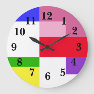 Color Block Rainbow Large Clock Große Wanduhr