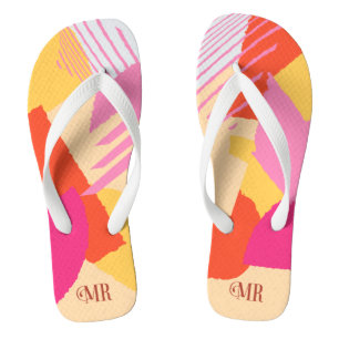 Color Block Wedding Mr. Groom Summer ID740 Flip Flops