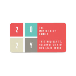 Color Blocks 2025 Moderne Weihnachtsadresse Adressaufkleber