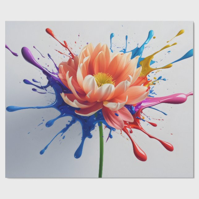 Color Burst Petal Geschenkpapier (Flach)