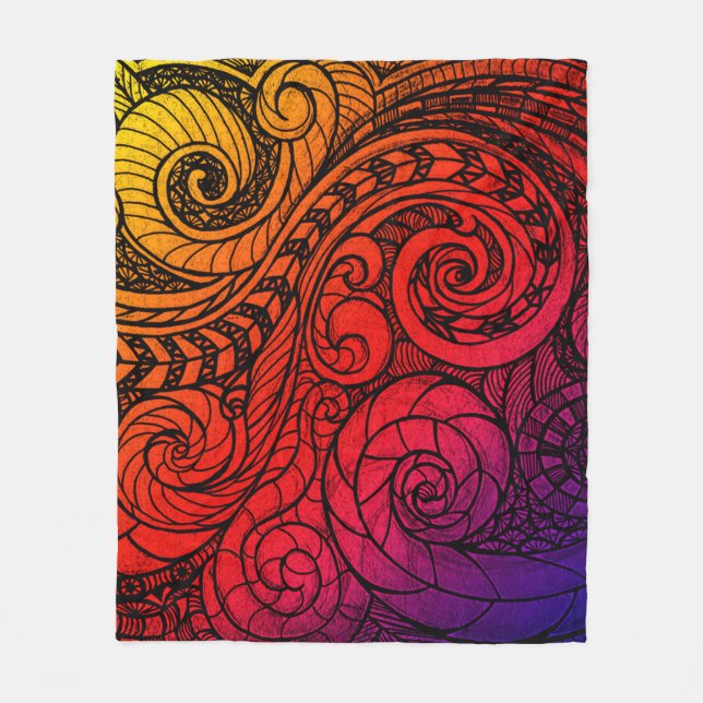 Color Burst Swirl Fleece Blanket (Vorderseite)