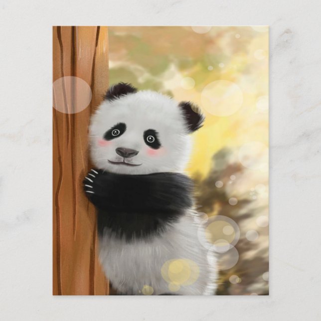 Color Cartoon Panda | Funny Niedlich Gift Flyer (Vorne)