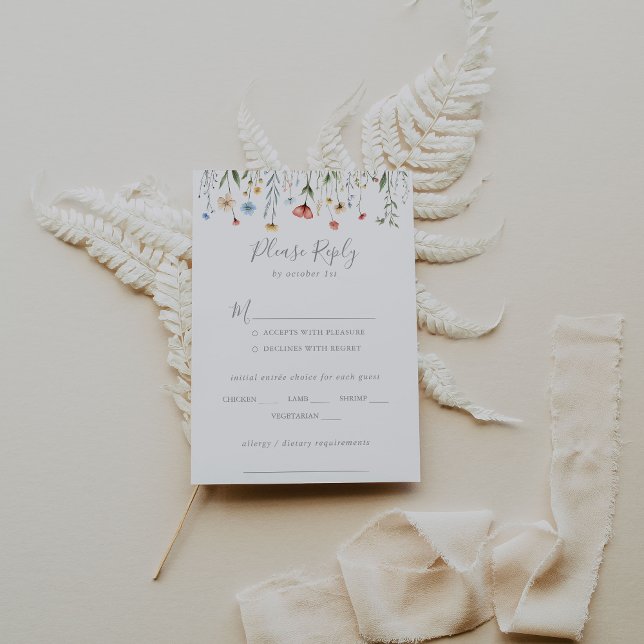 Color Garden wildflower Wedding Menu Choice RSVP (Von Creator hochgeladen)
