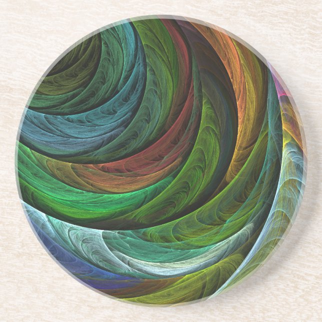 Color Glory Abstrakt Art Sandstone Untersetzer (Vorne)