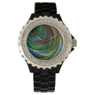 Color Glory Modernes Abstraktes Kunstmuster Elegan Armbanduhr