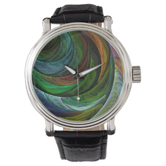 Color Glory Modernes Abstraktes Kunstmuster Elegan Armbanduhr