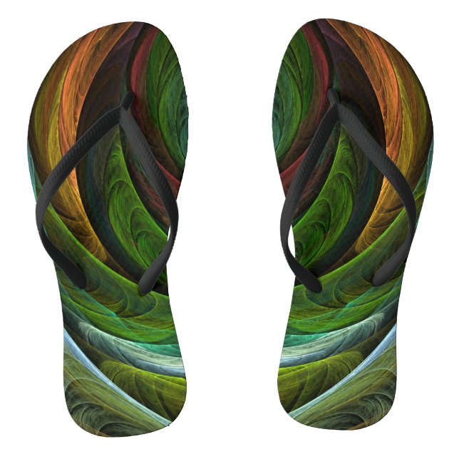 Color Glory Modernes Abstraktes Kunstmuster Elegan Flip Flops (Fußbett)
