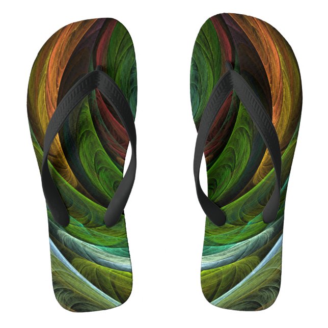 Color Glory Modernes Abstraktes Kunstmuster Elegan Flip Flops (Fußbett)