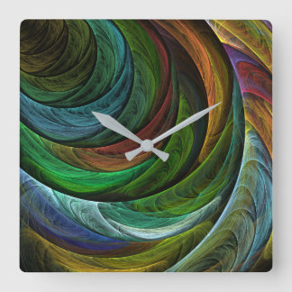 Color Glory Modernes Abstraktes Kunstmuster Elegan Quadratische Wanduhr