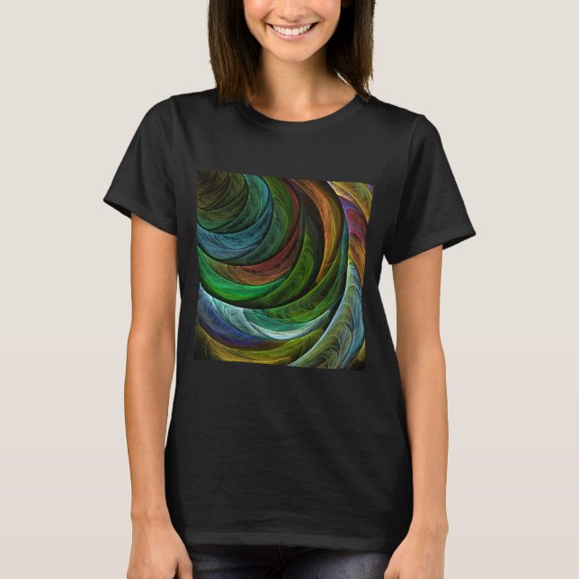 Color Glory Modernes Abstraktes Kunstmuster Elegan T-Shirt (Vorderseite)