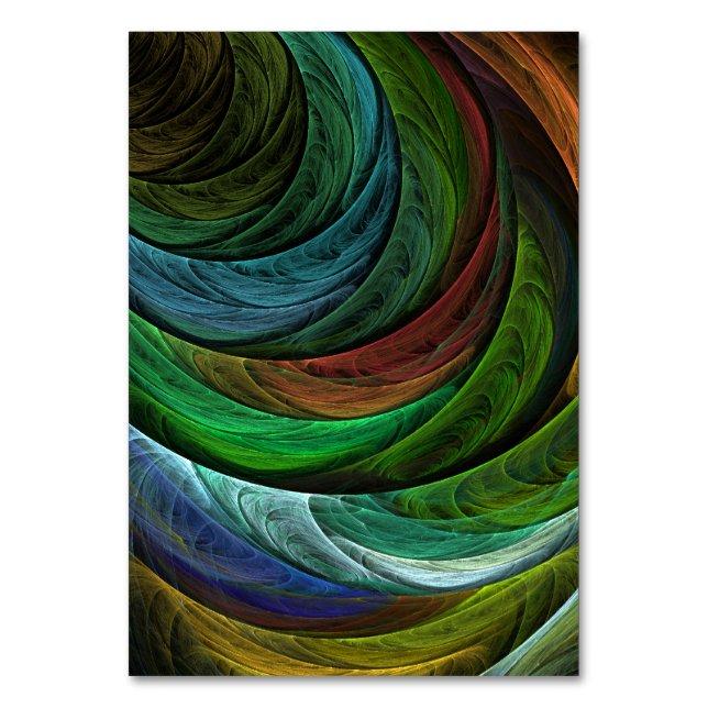 Color Glory Modernes Abstraktes Kunstmuster Elegan Tischnummer (Vorderseite)