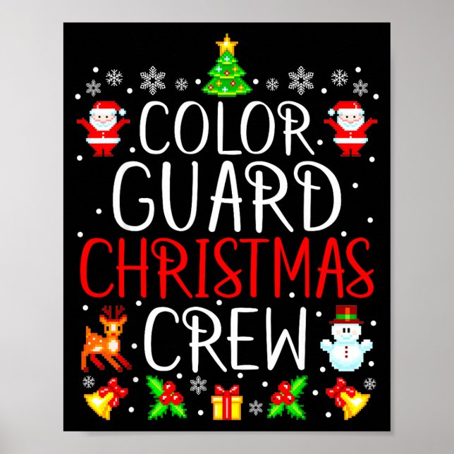 Color Guard Christmas Crew Matching Xmas  Poster (Vorne)
