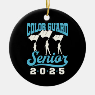 Color Guard Senior 2025 Class Flags Abschluss Keramik Ornament