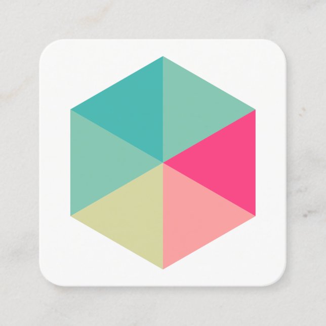 Color Hexagon 02 Quadratische Visitenkarte (Vorderseite)