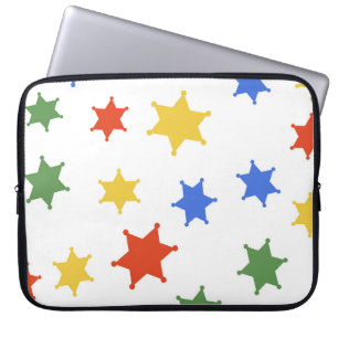 Color Hexagram Sheriff Icon abgeschieden nahtloser Laptopschutzhülle