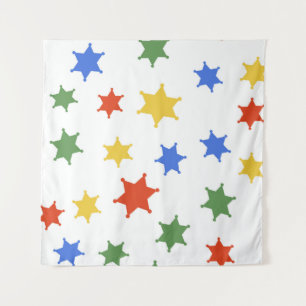 Color Hexagram Sheriff Icon abgeschieden nahtloser Wandteppich