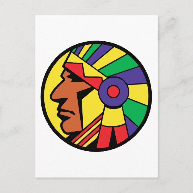 Color Indian Head Postkarte (Vorderseite)