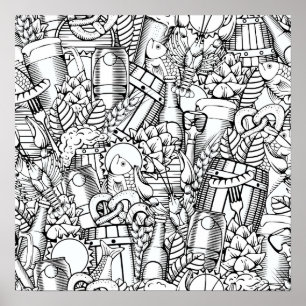 Color It Poster Bier and Food Art