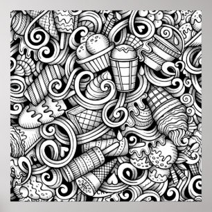 Color It Poster Ice Creme Art