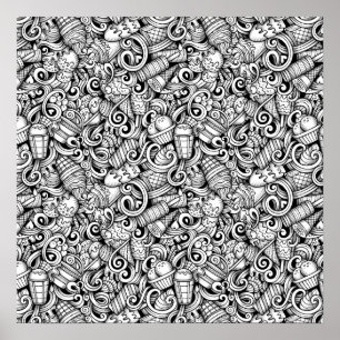 Color It Poster Ice Creme Art